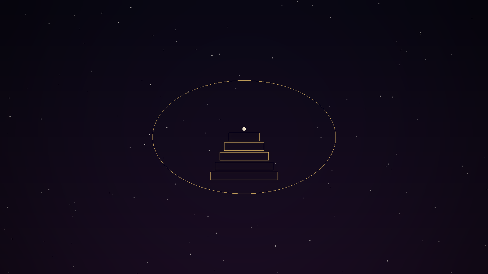 A golden staircase of ascending steps within a circle on a dark celestial background, symbolizing a sustained wellness pathway