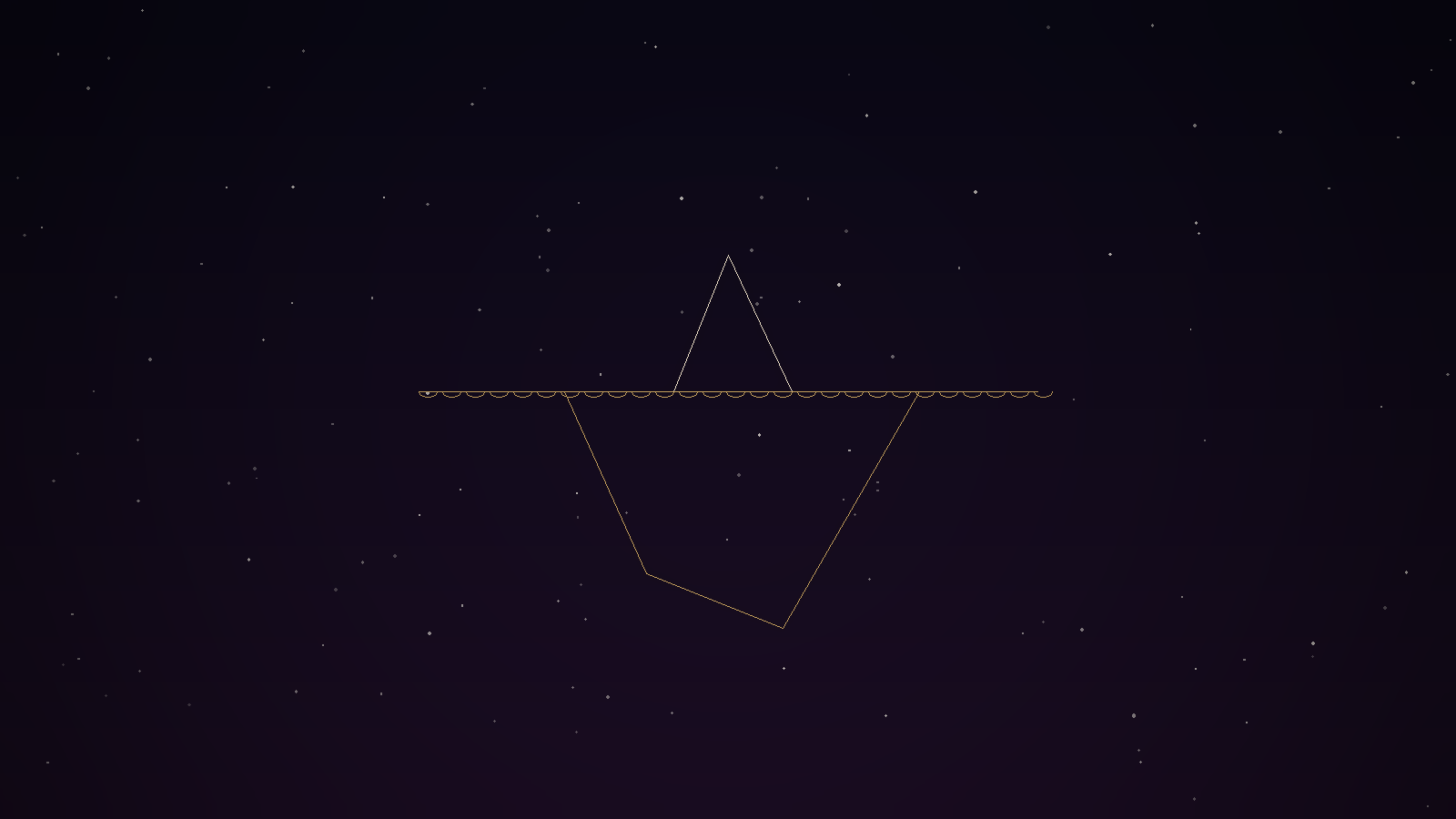 A golden iceberg outline above and below a waterline on a dark celestial background, symbolizing hidden burnout beneath visible metrics